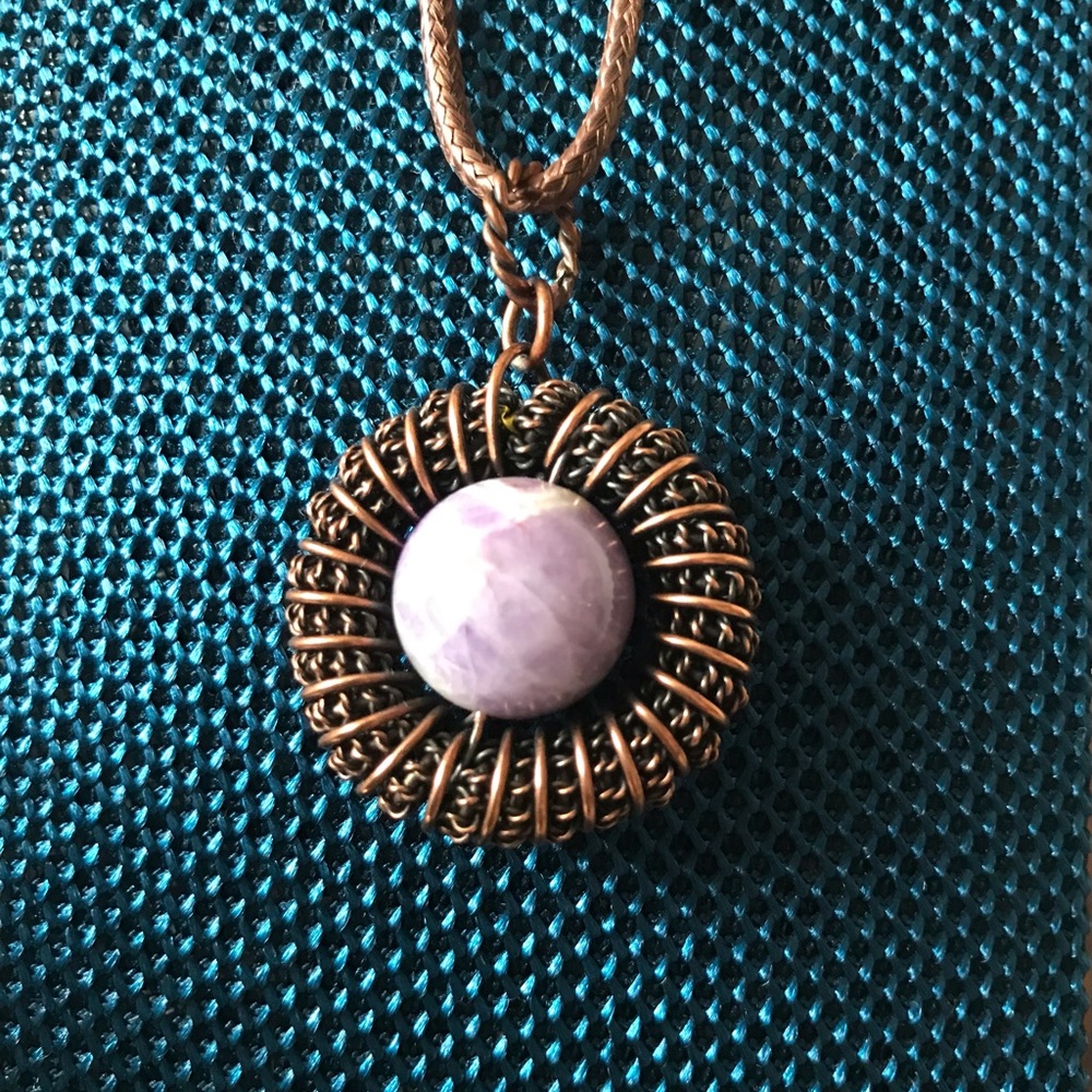 Amethyst Spinner Pendant Necklace